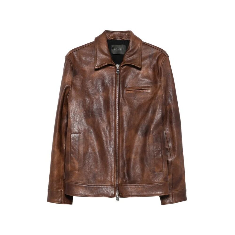 Dondup Brown Jackets - Leather Jackets Men